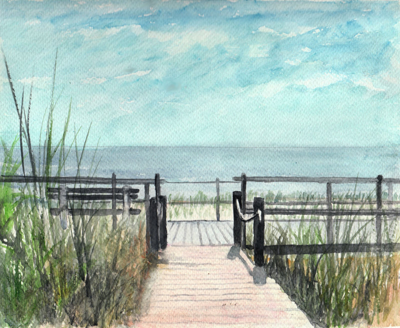Beach walk board painting