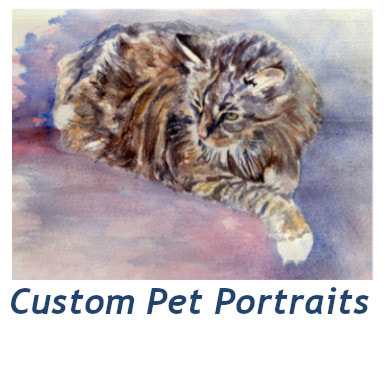 cat portrait in watercolor