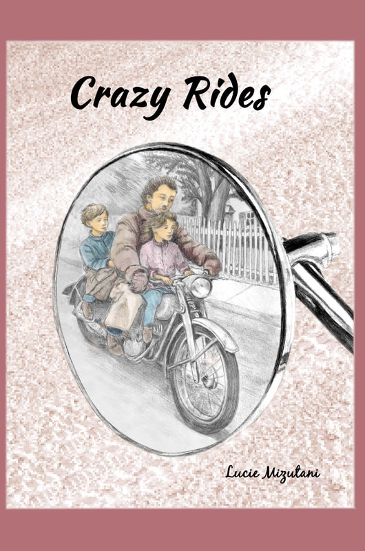 Father with two children on a motorcycle