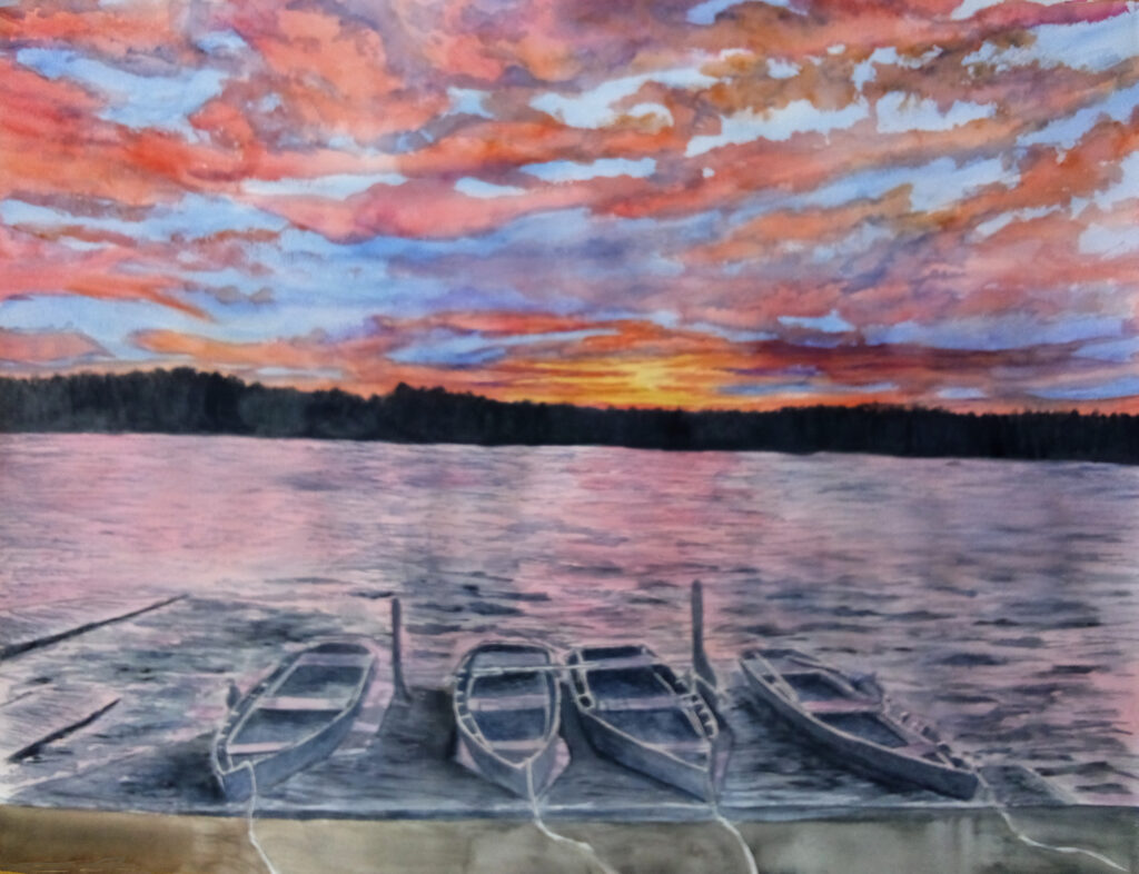 Four Canoes on the shore