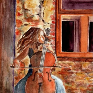 Cello girl playing